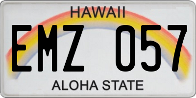 HI license plate EMZ057