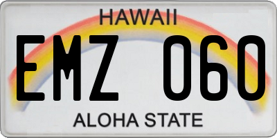HI license plate EMZ060