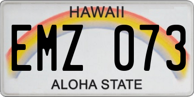 HI license plate EMZ073