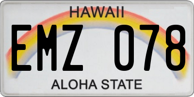 HI license plate EMZ078