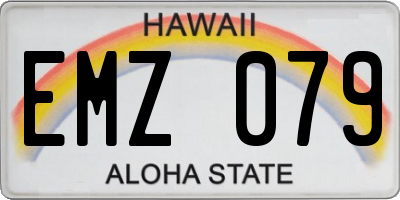 HI license plate EMZ079
