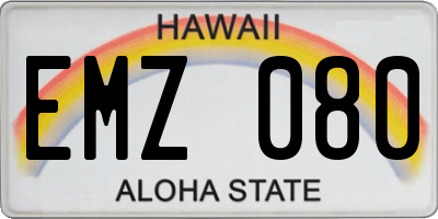 HI license plate EMZ080
