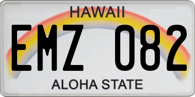 HI license plate EMZ082