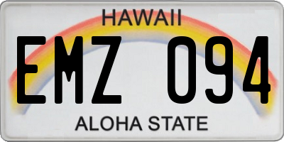 HI license plate EMZ094