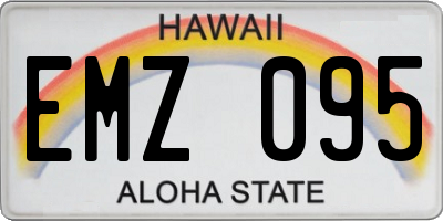 HI license plate EMZ095
