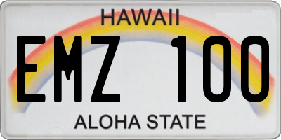 HI license plate EMZ100