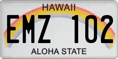 HI license plate EMZ102