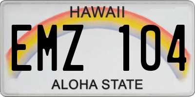 HI license plate EMZ104