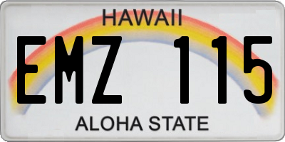 HI license plate EMZ115