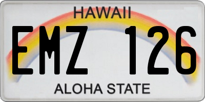 HI license plate EMZ126