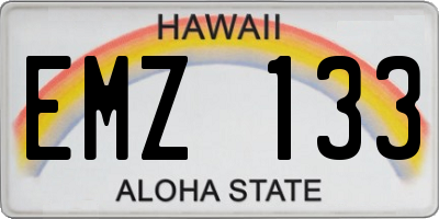 HI license plate EMZ133