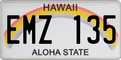 HI license plate EMZ135