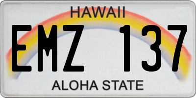 HI license plate EMZ137