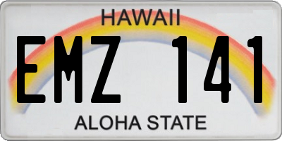 HI license plate EMZ141