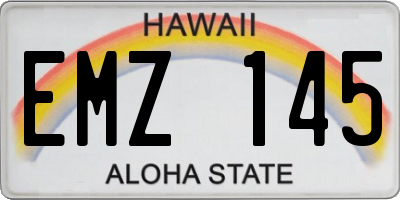 HI license plate EMZ145