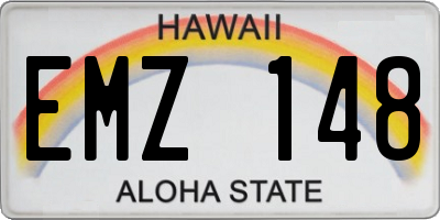 HI license plate EMZ148