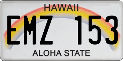HI license plate EMZ153