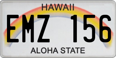 HI license plate EMZ156