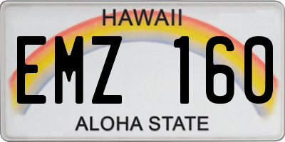 HI license plate EMZ160