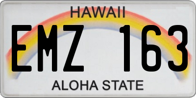 HI license plate EMZ163