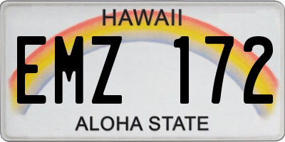 HI license plate EMZ172