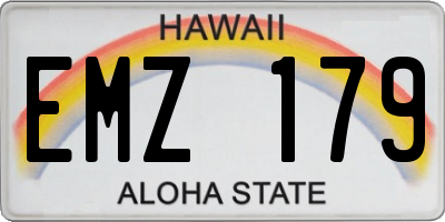 HI license plate EMZ179