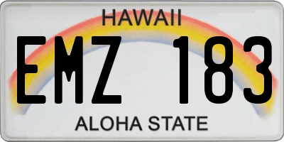 HI license plate EMZ183