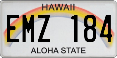 HI license plate EMZ184