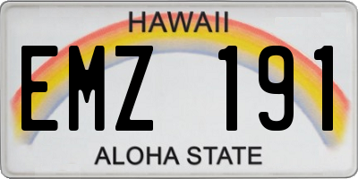 HI license plate EMZ191