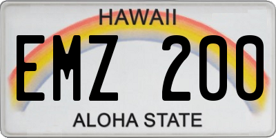 HI license plate EMZ200