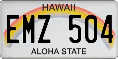 HI license plate EMZ504