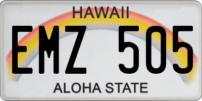HI license plate EMZ505