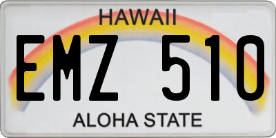 HI license plate EMZ510