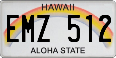 HI license plate EMZ512