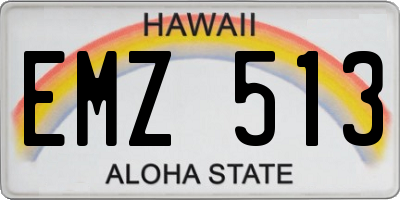 HI license plate EMZ513