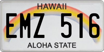 HI license plate EMZ516