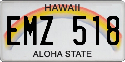 HI license plate EMZ518