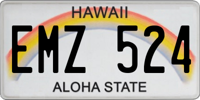 HI license plate EMZ524