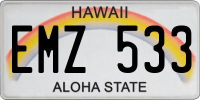 HI license plate EMZ533