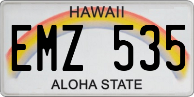 HI license plate EMZ535