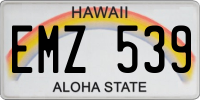HI license plate EMZ539