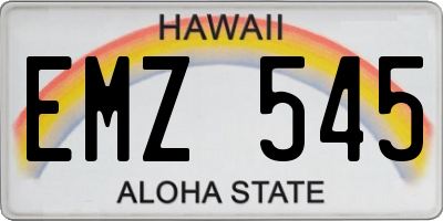 HI license plate EMZ545