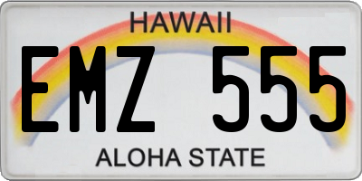 HI license plate EMZ555