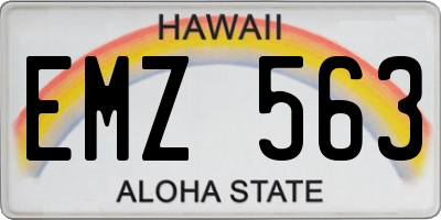 HI license plate EMZ563