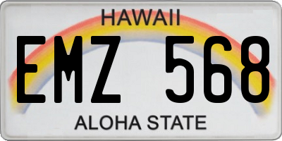 HI license plate EMZ568