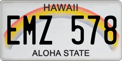 HI license plate EMZ578