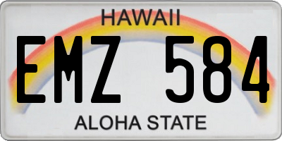 HI license plate EMZ584