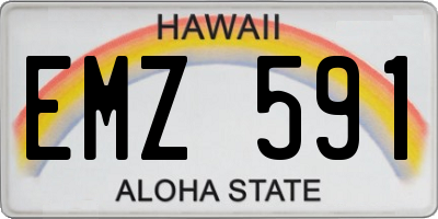 HI license plate EMZ591