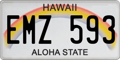HI license plate EMZ593