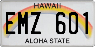 HI license plate EMZ601